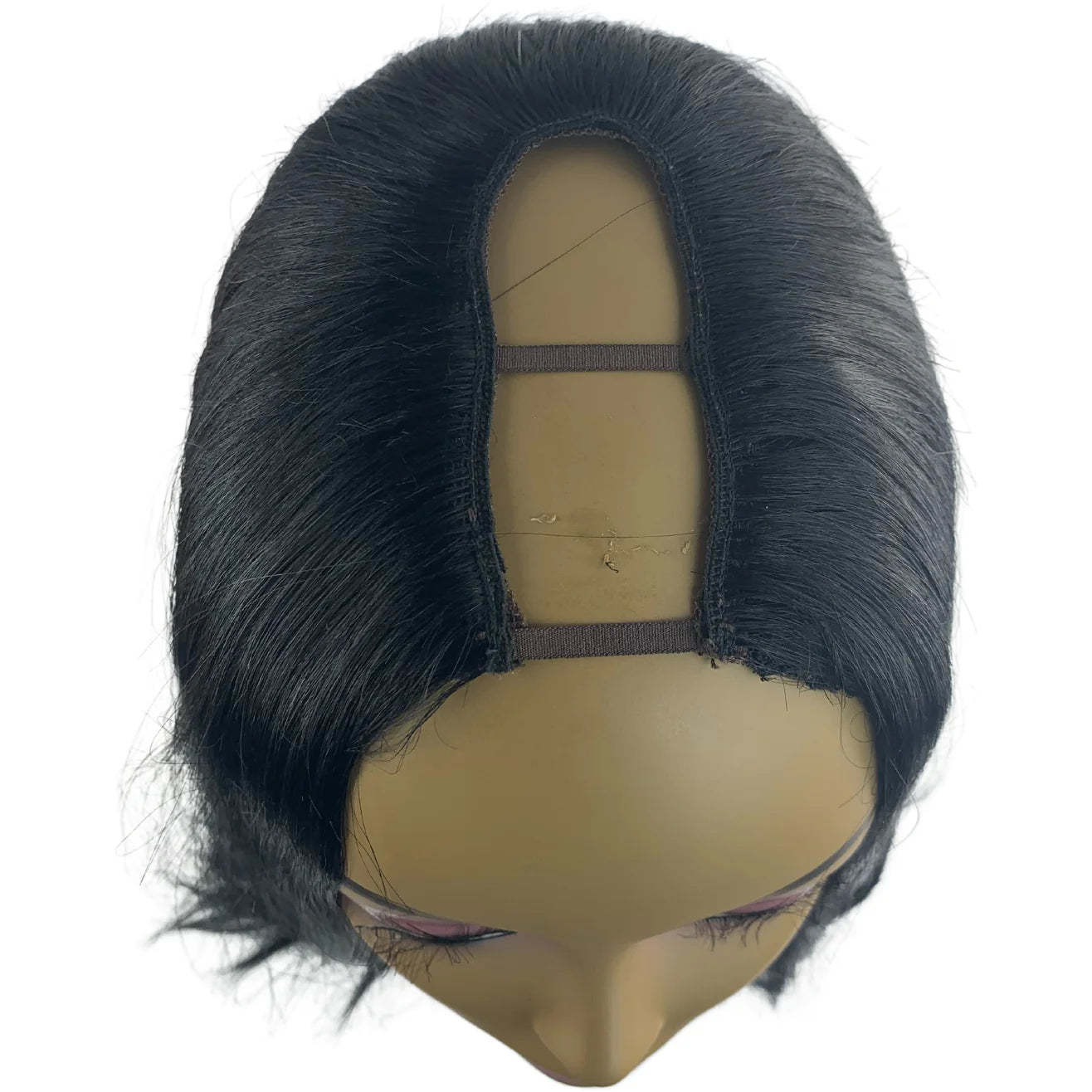 C’est une perruque 100% naturelle cheveux humains dentelle perruque avant - HH U Partie droite (1B - Off Black uniquement)