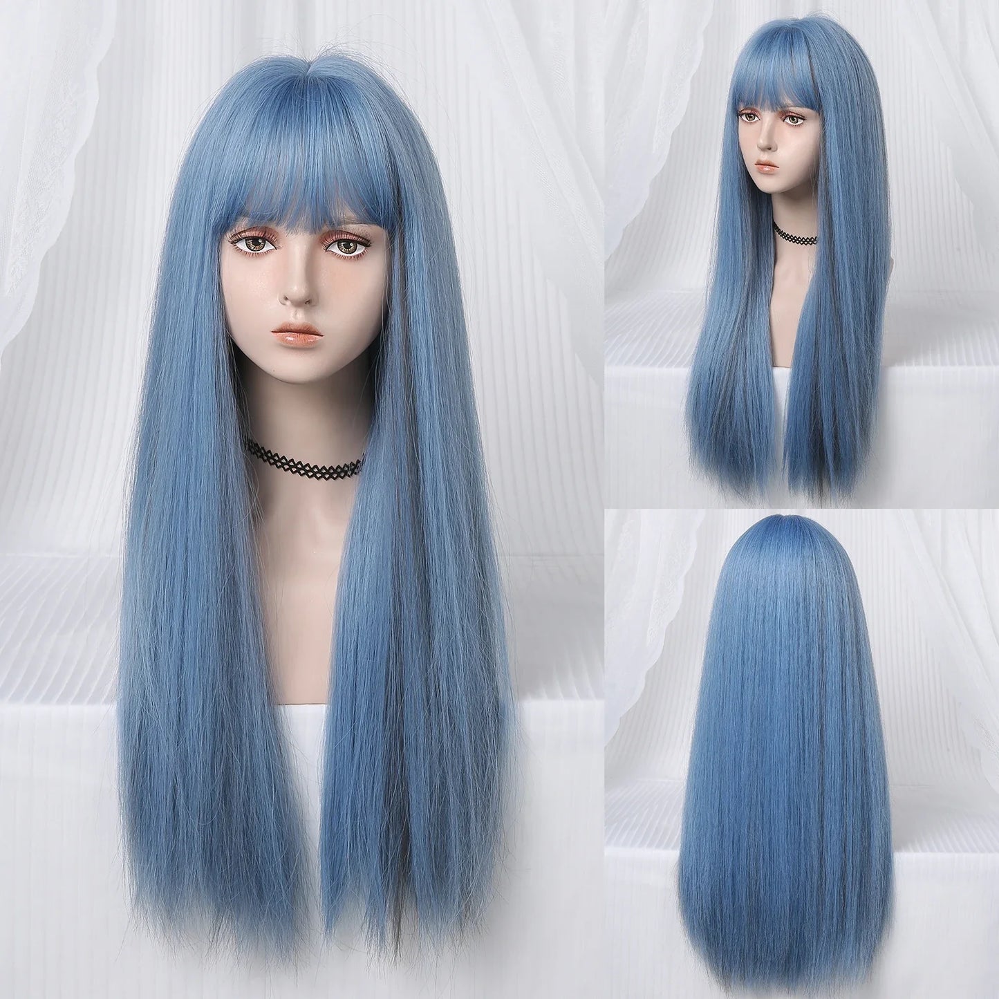 SyntheticHairWig™ - Bleu